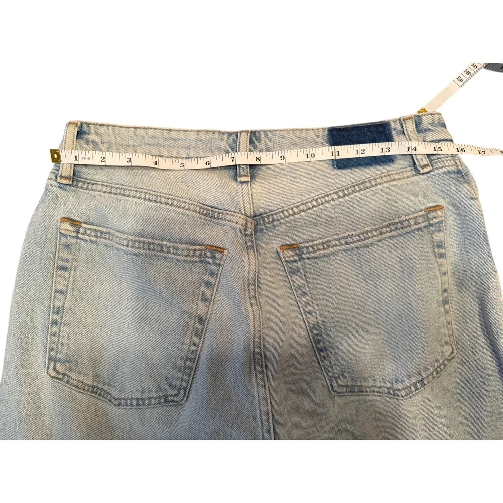 Abercrombie Fitch Curve Love The Dad‎ Jeans Light Wash Cutout High Rise 30 Short
